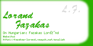 lorand fazakas business card
